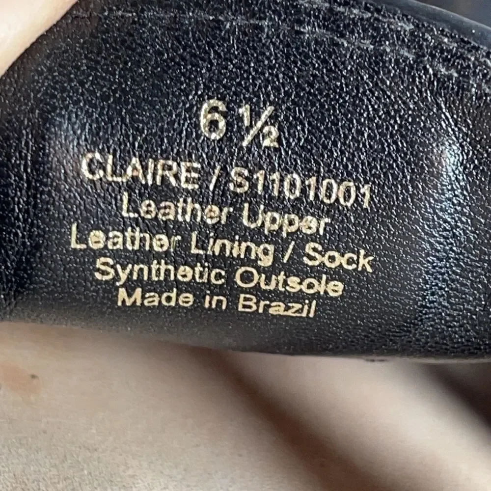 Kate Spade Claire Black Leather Slides‎ Sz 6.5